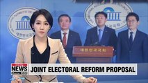 Floor leaders of South Korea's 3 minor opposition parties reveal joint electoral reform proposal