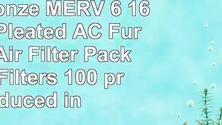 AFB Bronze MERV 6 16x20x2 Pleated AC Furnace Air Filter Pack of 4 Filters 100 produced