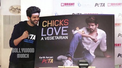 Kartik Aaryan PETA India Launch A New Vegetarian Campaign