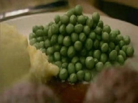 Pub proximus boulette, purée et petit pois qui chantent