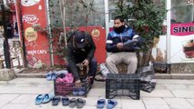 Suriyeli kardeşler ayakkabı boyacılığıyla geçimini sağlıyor - SİİRT