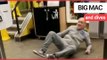 McDonald's customer loses his balance and falls over | SWNS TV