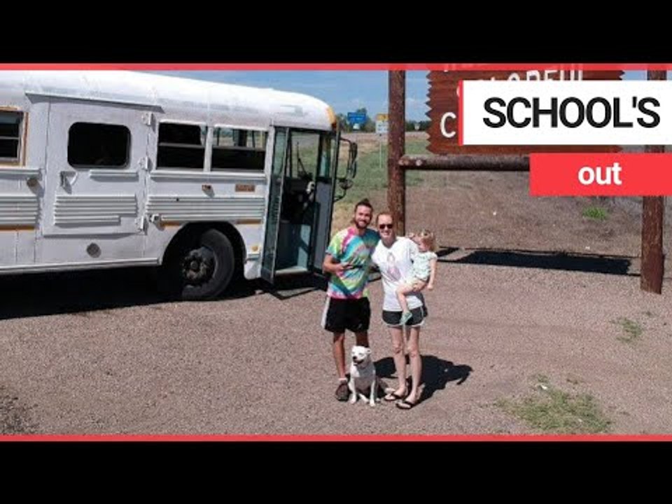 Family sell home and hit the road in renovated school bus | SWNS TV