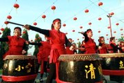 Beating of drums for CNY in Klang