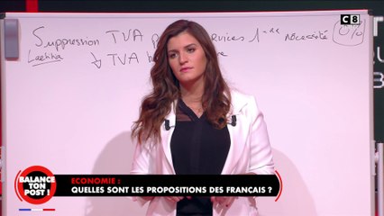 Marlène Schiappa note les propositions des Français sur un paperboard