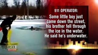 Cop rescues officers who fell through ice trying to save boy