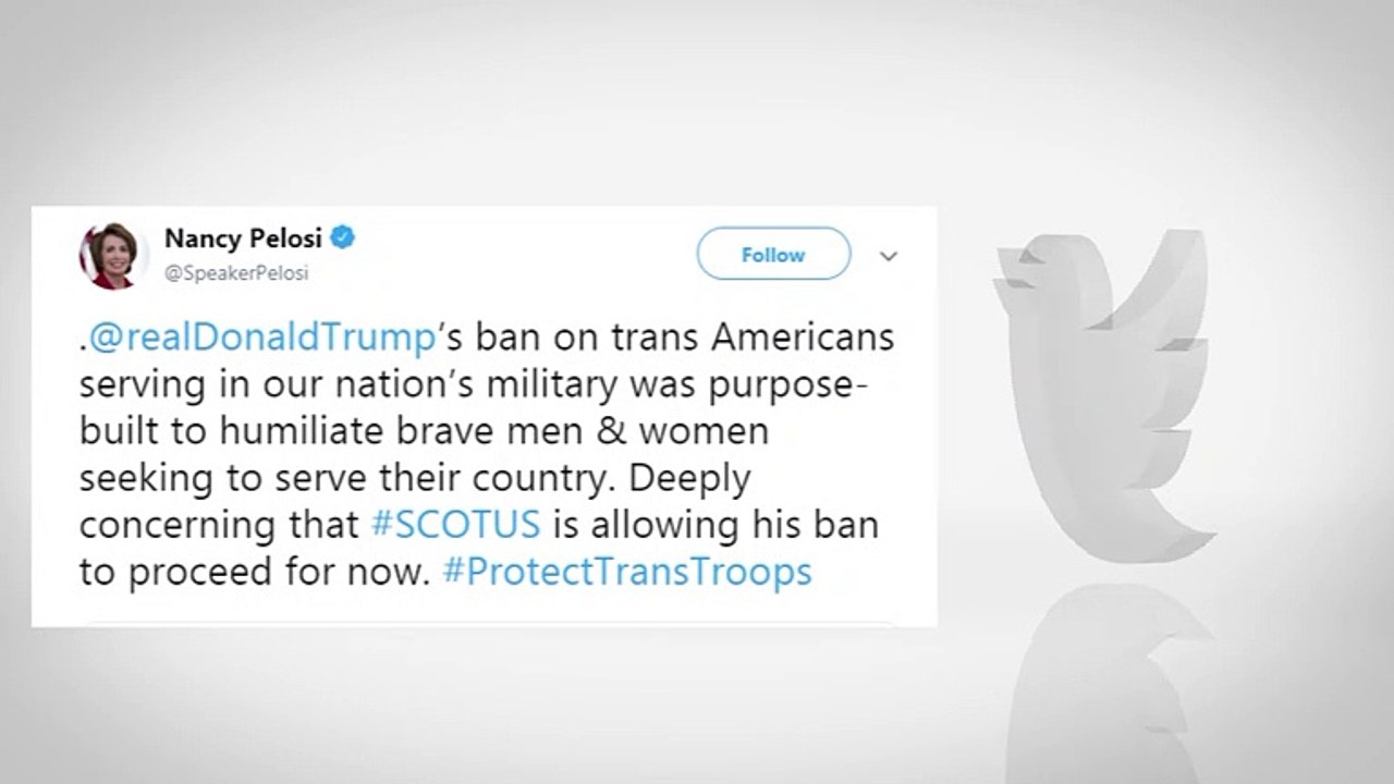 Political Figures React To Supreme Court Grant For Trump's Military Transgender Ban