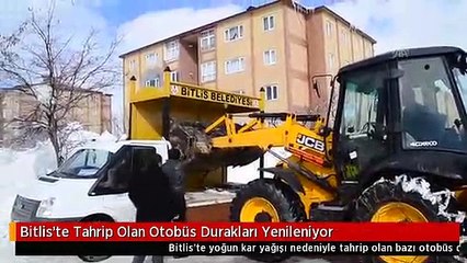 Bitlis'te Tahrip Olan Otobüs Durakları Yenileniyor