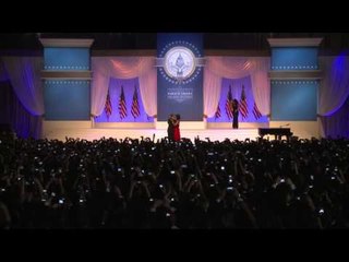 Obama and first lady in inauguration dance