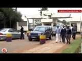 The vehicle carrying Safaricom CEO Bob Collymore leaves the CID headquarters