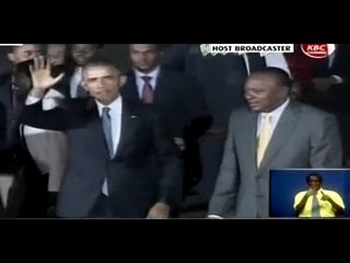 US President Barack Obama lands in Kenya