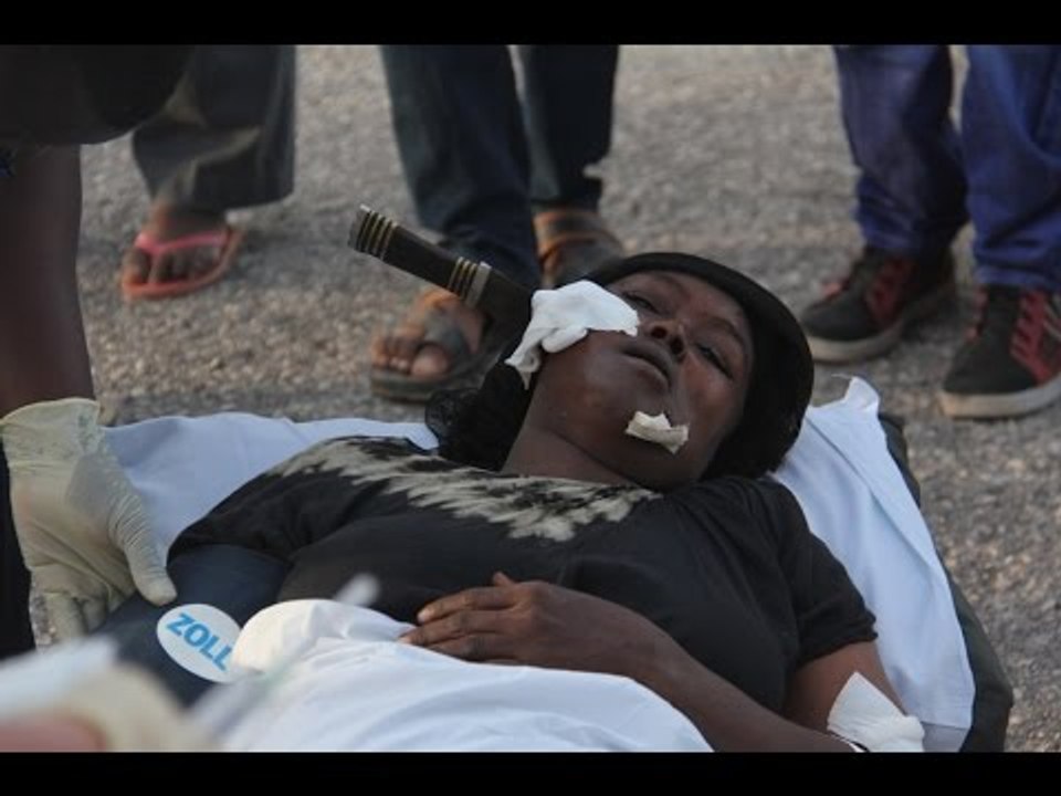 Woman with knife lodged in face flown to Nairobi