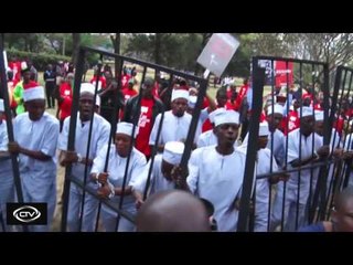MoH demo fails to get off the blocks as prison costume wearing protesters hit police wall