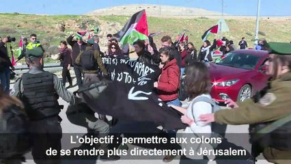 Manifestation contre une route séparée en 2 près de Jérusalem