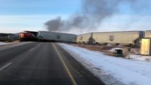 Train Derails and Catches Fire