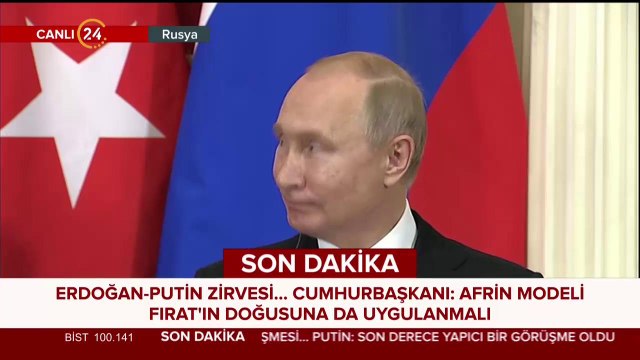 Başkan Erdoğan ve Rusya lideri Putin ortak açıklama yapıyor