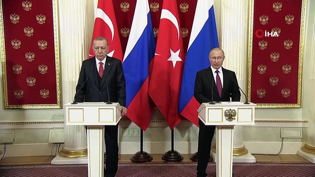 - Erdoğan-Putin Ortak Basın Toplantısı- Cumhurbaşkanı Recep Tayyip Erdoğan:- “İdlib'de Terör Örgütlerine Karşı Mücadele Ortak Devam Edecek”- 'ABD'nin Çekilmesi Teröristlere Fırsat Vermemeli'- Rusya Devlet Başkanı Vladimir Putin...