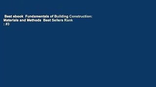 Best ebook  Fundamentals of Building Construction: Materials and Methods  Best Sellers Rank : #3