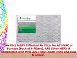 FilterBuy 16x20x1 MERV 8 Pleated AC Furnace Air Filter Pack of 6 Filters 16x20x1