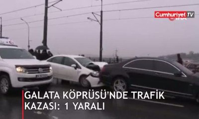Galata Köprüsü'nde trafik kazası: 1 yaralı