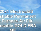 14x20x1 Electrostatic Washable Permanent AC Furnace Air Filter  Reusable  GOLD FRAME
