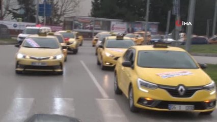 Taksicilerden Konvoylu 'Korsan Taksi' Tepkisi