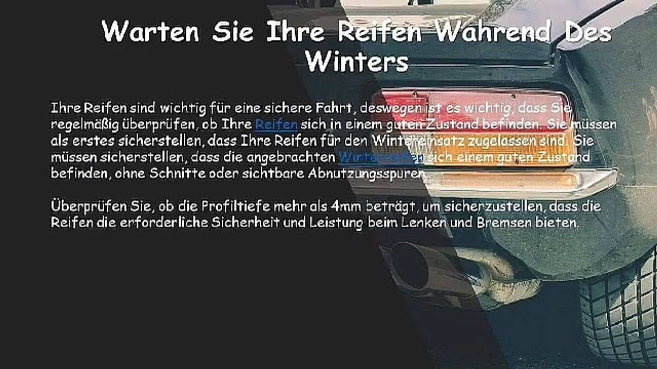 Warten Sie Ihre Reifen Wahrend Des Winters