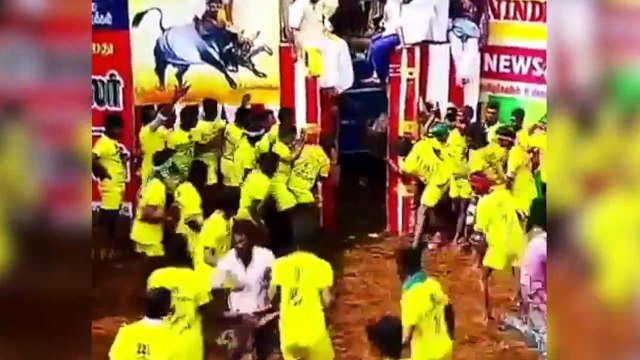 ¡Toro deja desnudo a un hombre en una fiesta multitudinaria!