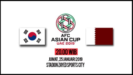 Jadwal Pertandingan  Piala Asia 2019, Korea Selatan Vs Qatar, Jumat Pukul 20.00 WIB