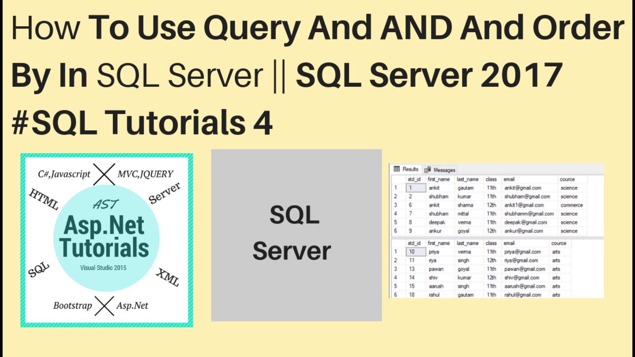How to use query AND OR and Order By in sql server 2017 || #sql tutorials 4