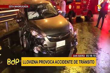 San Isidro: intensa lluvia provoca accidente en la Vía Expresa de Javier Prado