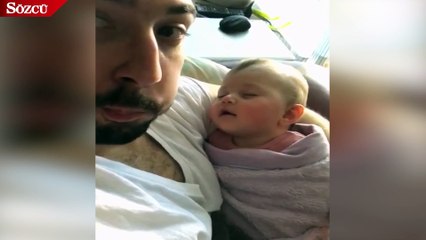 Babaların çocuklarıyla geçirdiği komik anlar kamerada