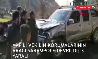 AKP'li vekilin korumalarının aracı, şarampole devrildi: 3 yaralı