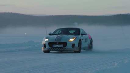 Luke Evans drives the Jaguar F-TYPE, Arctic Circle Challenge