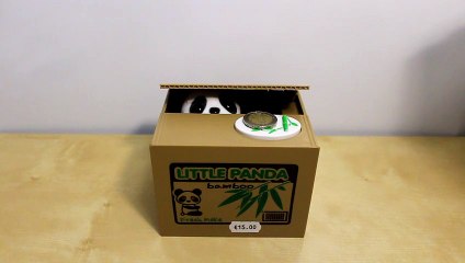 Tirelire Panda attrape pièce