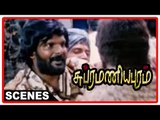 Subramaniapuram Tamil Movie | Scenes | Ganja Karuppu plans to beat the temple president