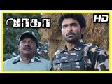 Wagah Tamil movie scenes | Vikram Prabhu decides to help Ranya cross border | Karunas