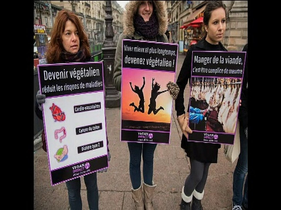 Archive - Vidéo diapo - Journée Sans Viande  - Happening choc à  Paris - France