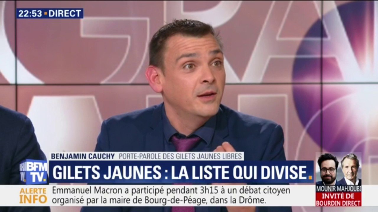 Européennes: Benjamin Cauchy "pourra se prononcer sur la pertinence d'une liste gilet jaune quand il y aura une ligne politique"