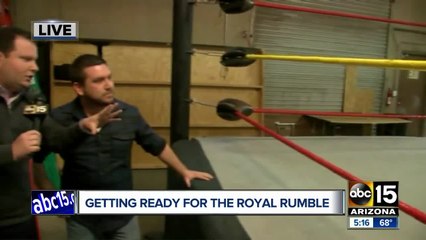 Getting ready for the WWE Royal Rumble in Phoenix