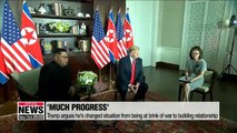 Trump defends progress with N. Korea ahead of second summit