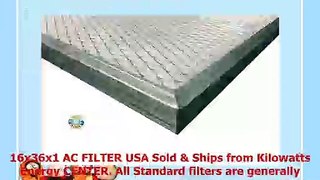 16x36x1 Lifetime Air Filter  Electrostatic AC Furnace Air Filter Silver 94 Arrestance