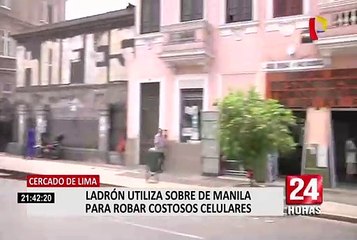 Ladrón utiliza sobre de manila para robar costosos celulares
