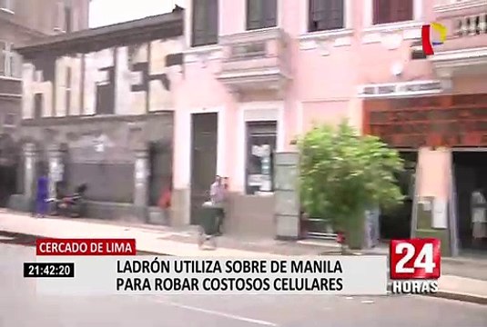 Ladrón utiliza sobre de manila para robar costosos celulares