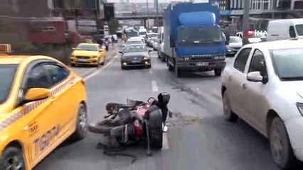 Esenyurt'ta E-5'te yanyol trafiği kilitleyen kaza:1 yaralı