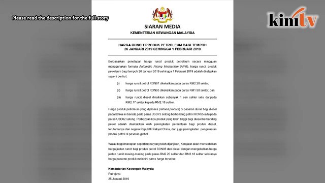 Harga runcit RON95, RON97 kekal, diesel naik satu sen