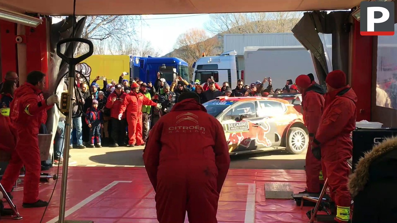 Rallye Monte-Carlo : Sébastien Ogier à son arrivée des spéciales du matin