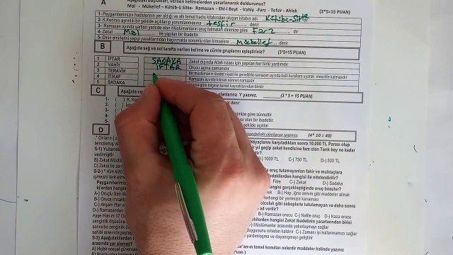 7.Sınıf TEMEL DİNİ BİLGİLER 1.Dönem 2.Yazılı Soruları ve Çözümü