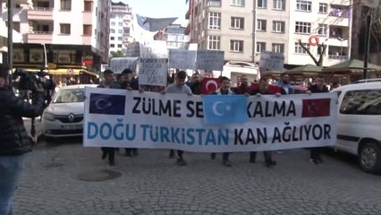 Rize'de Doğu Türkistan Protestosu
