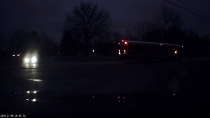 Inattentive Driver Drives Straight into School Bus